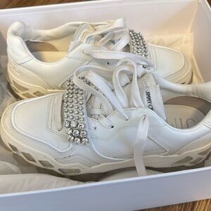 Jimmy Choo white fashionm sneakers - worn once!!